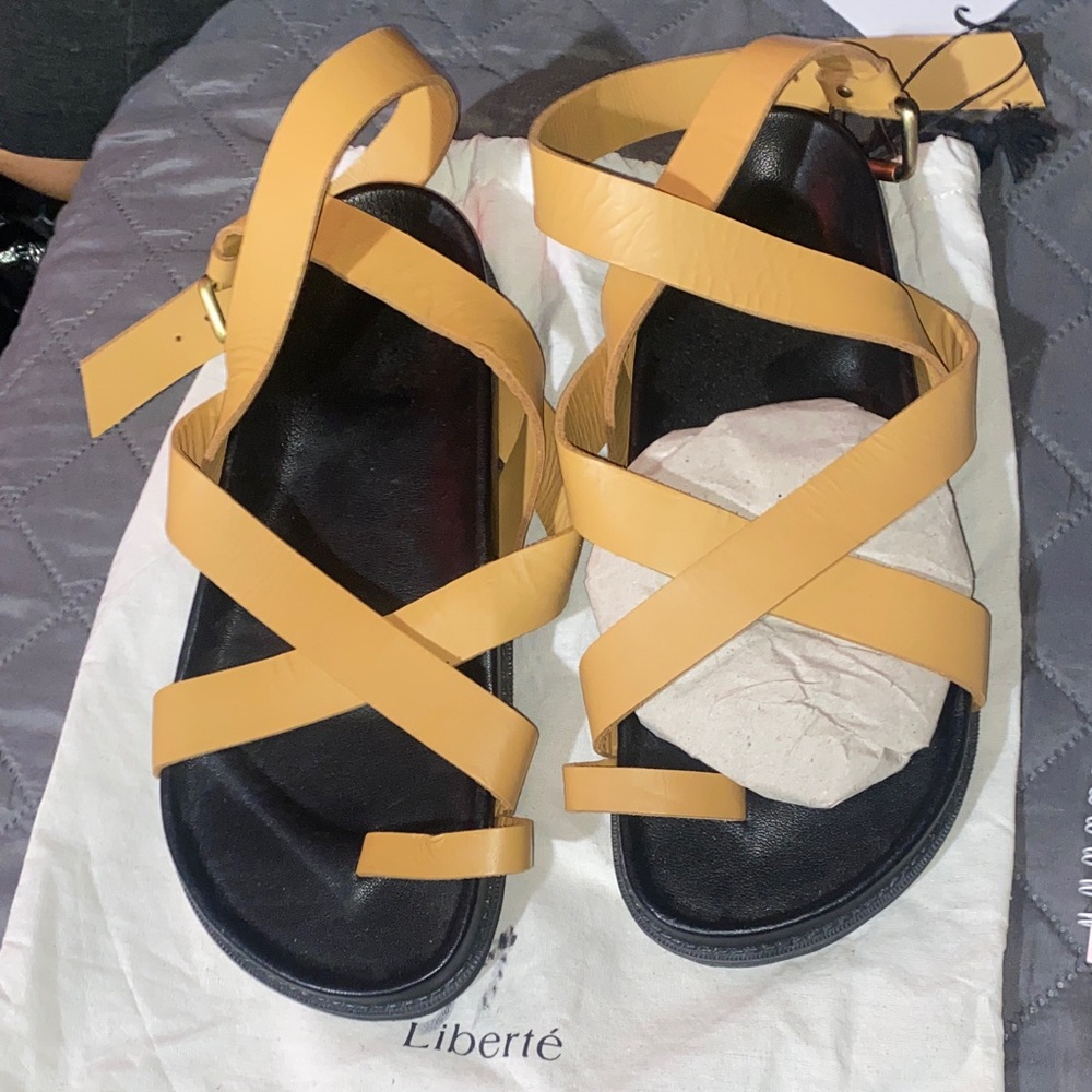 Liberte Women's Yellow Strappy Sandals